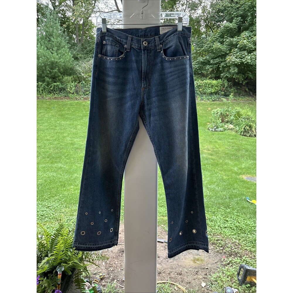 Rag And Bone Grommet Jeans Size 28 Size Rocker Crop $328